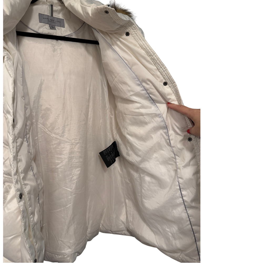 Andrew Marc XL Down Puffer Walker Jacket $295 Faux Fur Hood Waterproof White NEW - Picture 9 of 11